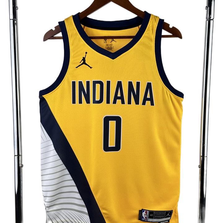 FMVP步行者队哈利伯顿透气夏季复古球迷篮球球衣