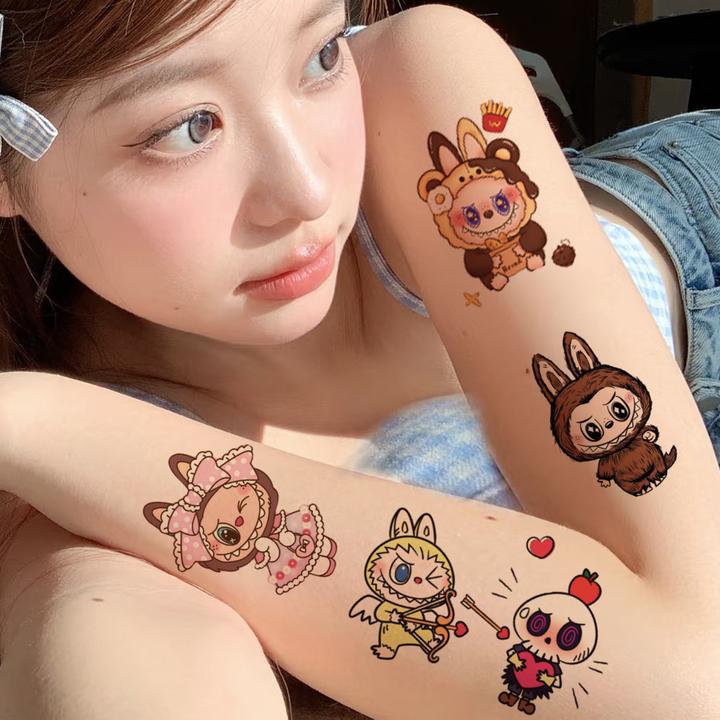 新款卡通纹身贴儿童学生可爱彩色少女手臂纹身贴防水环保装饰贴画