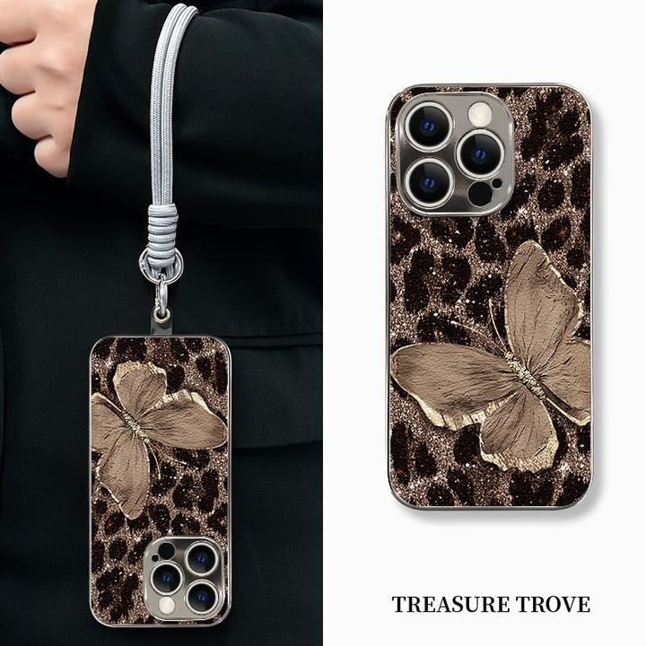 适用于苹果16华为OPPO小米VIVO高颜值新颖时髦电镀小羊皮壳BG0077