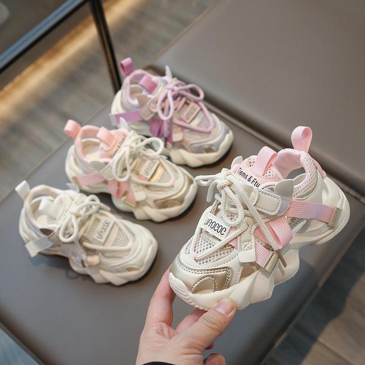 跑鞋软底框子鞋春夏新款镂空夏季厚底国潮鞋休闲鞋网面老爹鞋潮