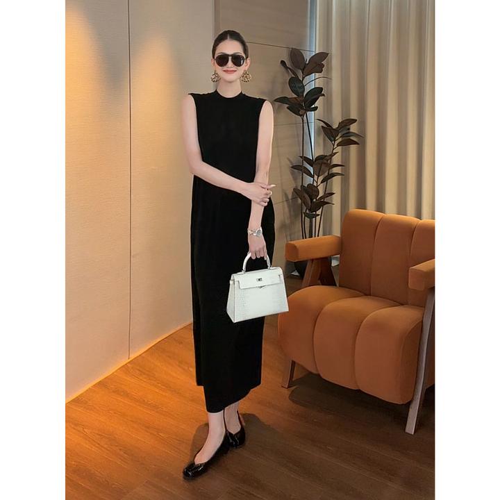 紫紫   静谧裙   醋酸经典冷时髦磨砂连衣裙ZD03LZHJ841