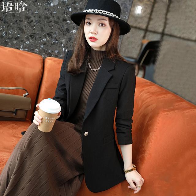 黑色西装外套女2025新款秋冬小个子气质女士休闲小西服上衣春秋