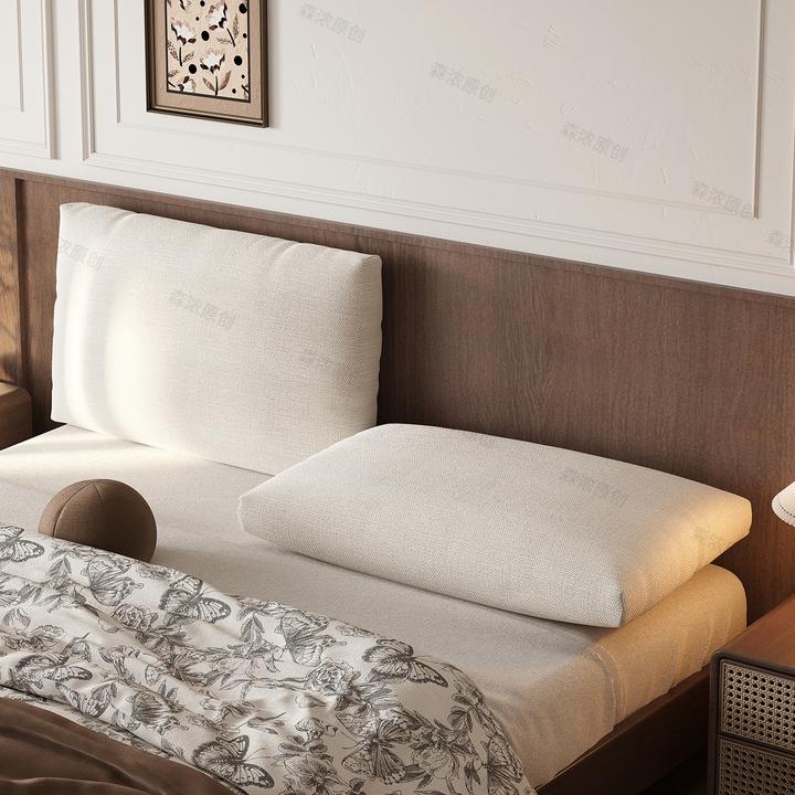 侘寂风床头靠垫高端棉麻床头软包靠背垫沙发大靠背榻榻米卧室靠枕