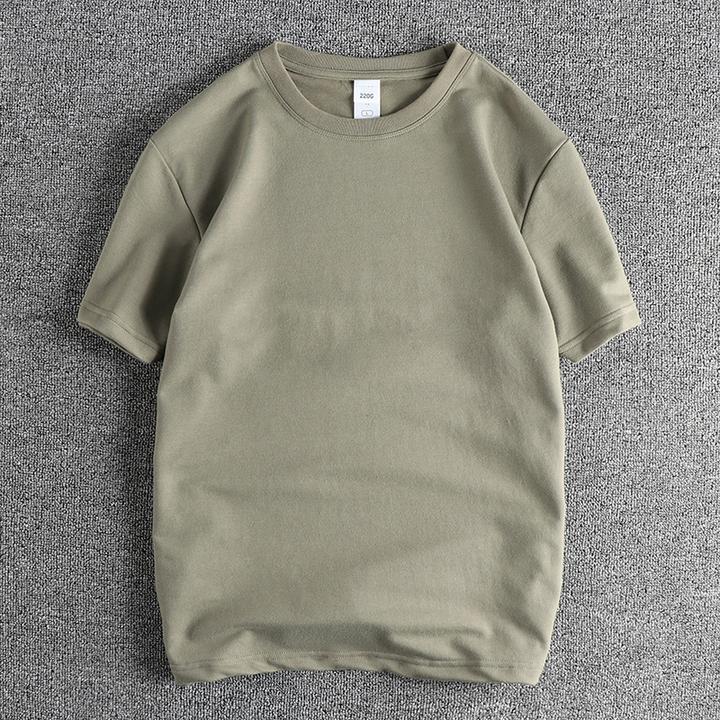 DeweLvum夏季新品220G混纺面料纯色短袖T恤男潮百搭半袖上衣男装