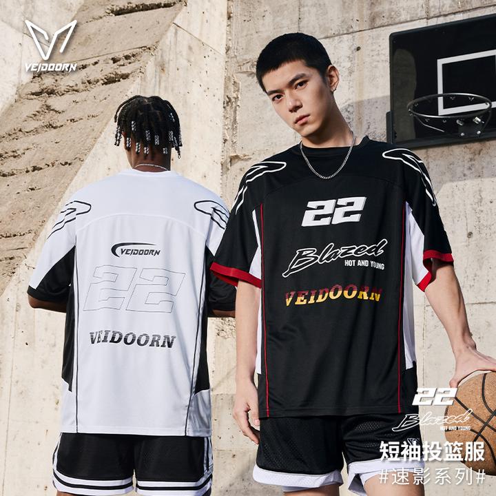维动速影短袖投篮服T恤男夏季美式篮球训练服运动跑步透气上衣潮V
