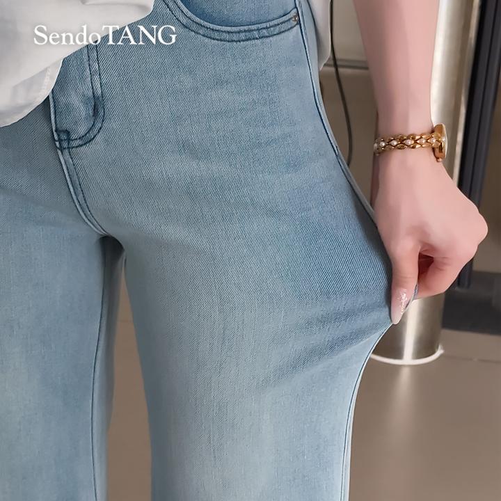 打造腿精【巨显腿直】胖多女装新款休闲时尚高级感百搭高腰牛仔裤