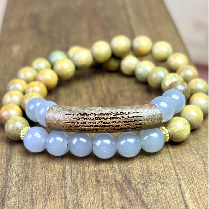 新中式DIY阿根廷绿檀0.8半镯双圈手串