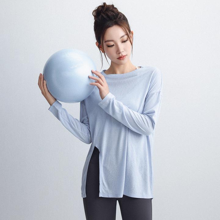 瑜伽服女宽松显瘦罩衫速干透气长袖专业训练健身服运动上衣普拉提