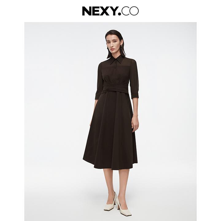 NEXY.CO/奈蔻连衣裙|优雅气质|女主感|显瘦收腰|女主|XF05835B7