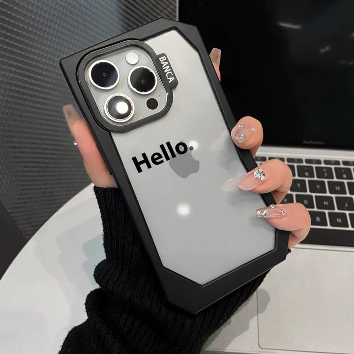BANCA不规则壳简约hello适用iPhone16/15promax手机壳苹果14/1312