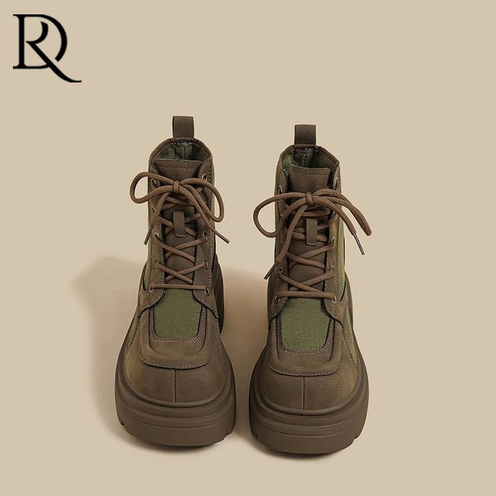 【DR明星同款】美拉德靴子马丁靴女2025秋冬新款洋气小短靴增高厚底