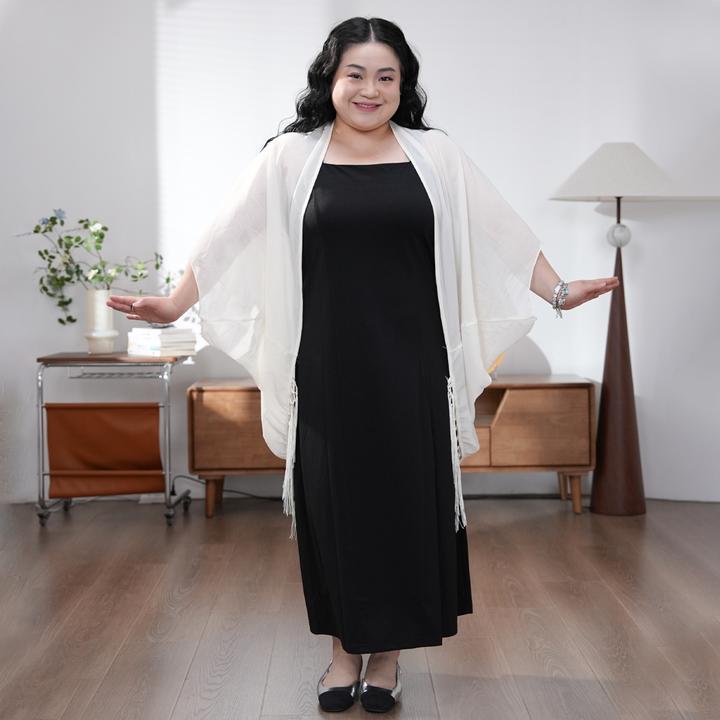 福饮沸别【月华静羽】大码胖mm显瘦秋款披肩-2514