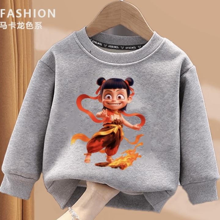 哪吒2趣味儿童卡通印花卫衣春秋款长袖宝宝中小童打底衫男童女童