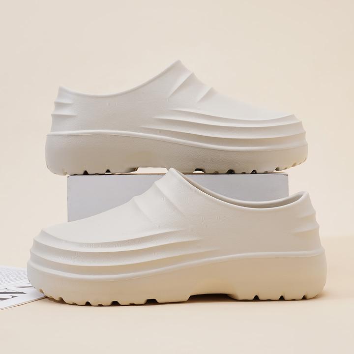 厚底厨师鞋女新款外穿一脚蹬懒人鞋防水包头拖鞋防滑手术室护士鞋