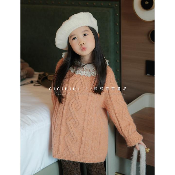 【熙熙可可】2025秋冬女童童装百搭优雅长袖毛衣 MY2557