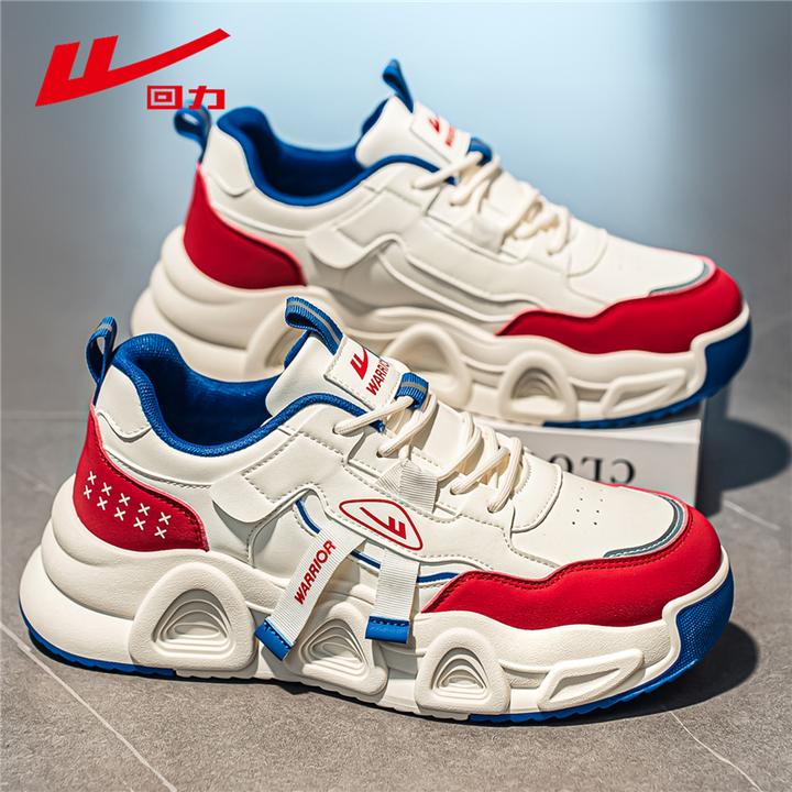 Warrior/回力秋季新款男士时尚休闲鞋潮流拼色百搭防滑厚底老爹鞋