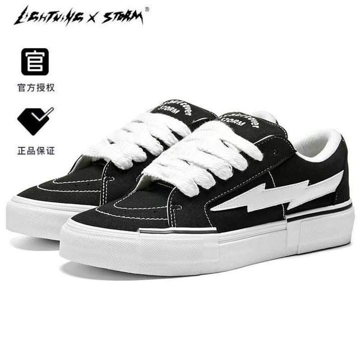 LIGHTNING X STORM毕加索画作联名休闲百搭闪电面包情侣黑色板鞋