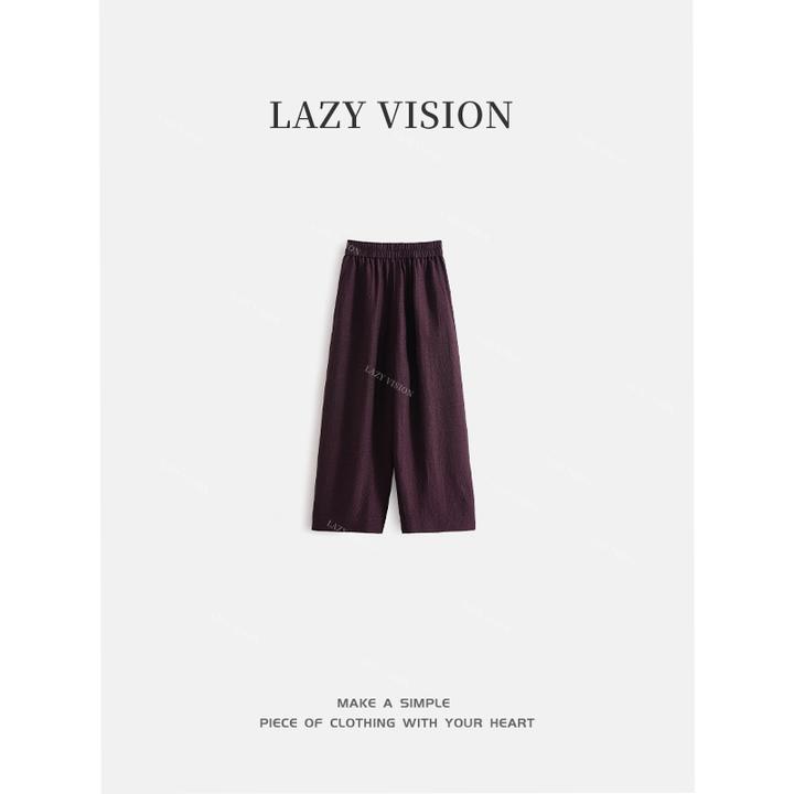 LAZYVISION新款时尚醋酸垂感直筒女士休闲裤ZMD-27980 ZMD-29473
