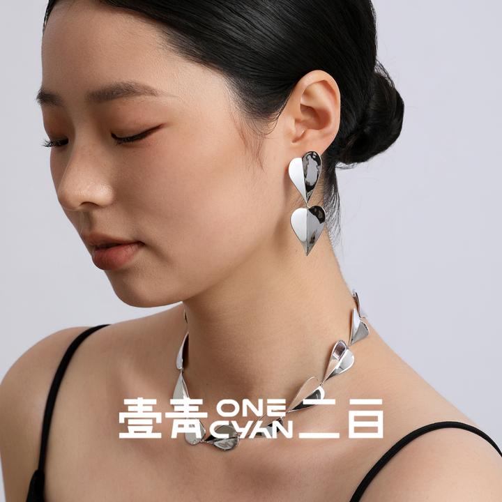 925银耳饰 纯银爱心光面耳钉耳环