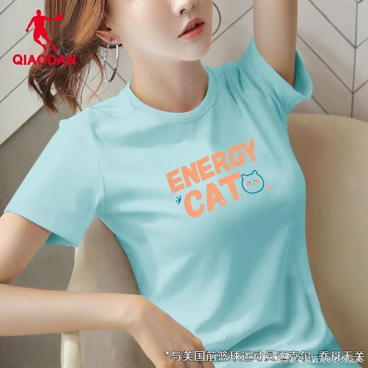 乔丹短袖女2025夏季宽松透气半袖t时尚白色圆领运动休闲百搭白t恤