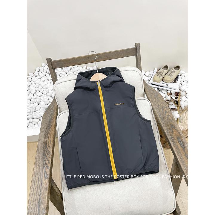 【现现】童装男儿童双面穿加绒马甲2025秋冬新款外套MMY841353