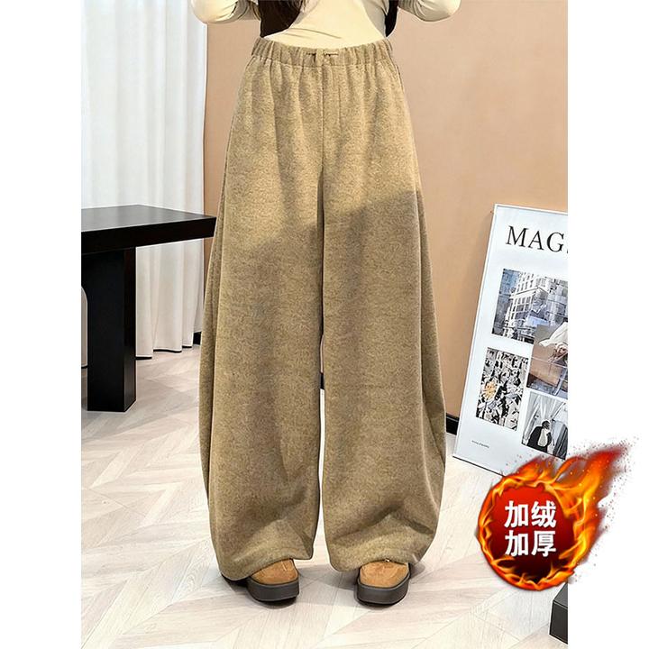 新款时尚加绒加厚秋冬季2025爆款网红百搭女装洋气时髦休闲直筒裤