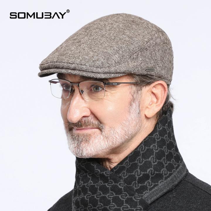 中年爸爸帽子男秋冬季爷爷老人前进帽中老年人老头春秋保暖鸭舌帽