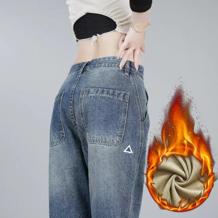 2025秋冬季新款男士牛仔裤复古水洗潮流百搭无弹宽松直筒蓝牛仔