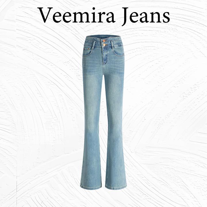 浅色微喇叭牛仔裤女2025新款显瘦显高透气休闲四面弹力时尚流行