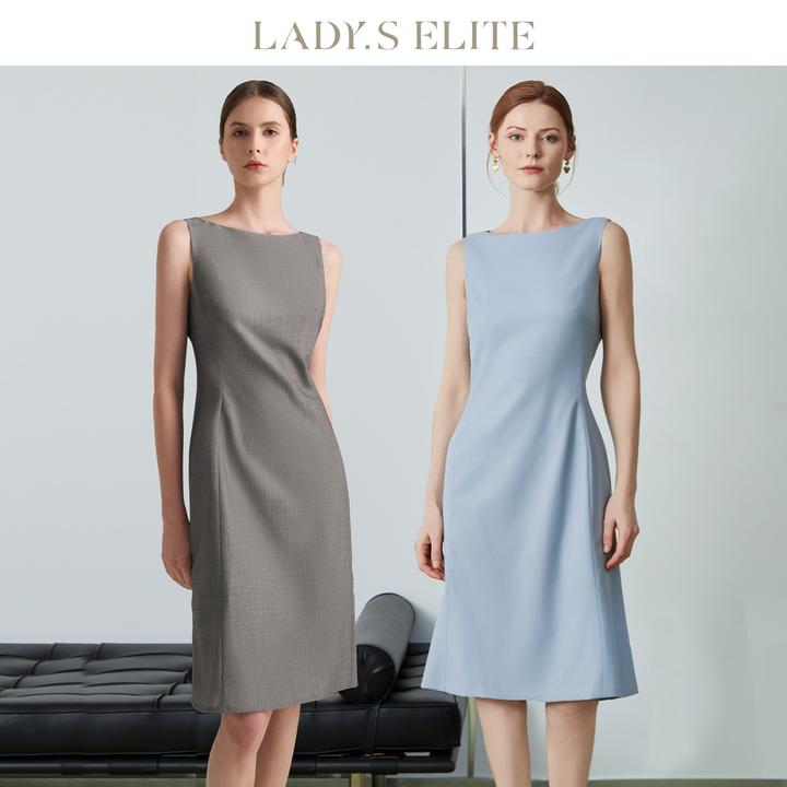 LadySElite【纸片人】格雷灰经典羊毛西装连衣裙女2025新款秋外套