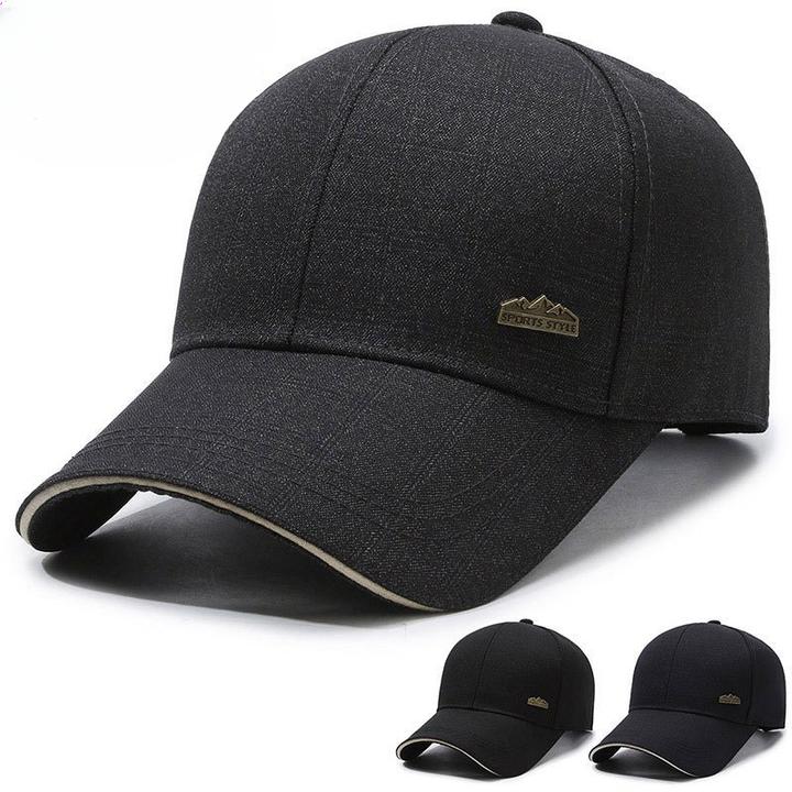 阿媛品质帽子男士新款棉麻棒球帽韩版潮户外休闲百搭中老年春秋硬