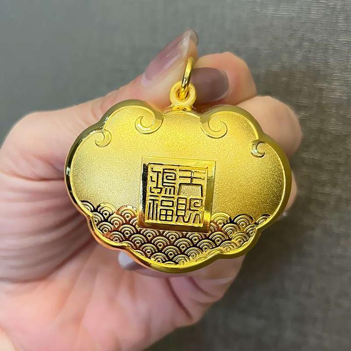 铜合金吊坠 天赐鸿福吊坠仿真锁包挂坠福字项坠挂件平安如意锁