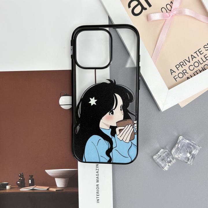 丸子头女孩轻薄手机壳适用苹果17promax亚克力iPhone16p防摔15/14