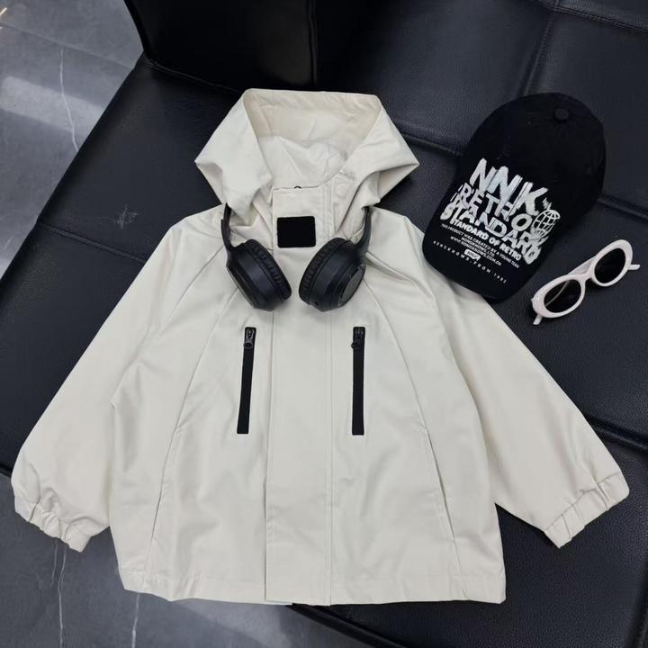 韩 2025【Y】9月4日 儿童时尚潮酷米色风衣外套1100-