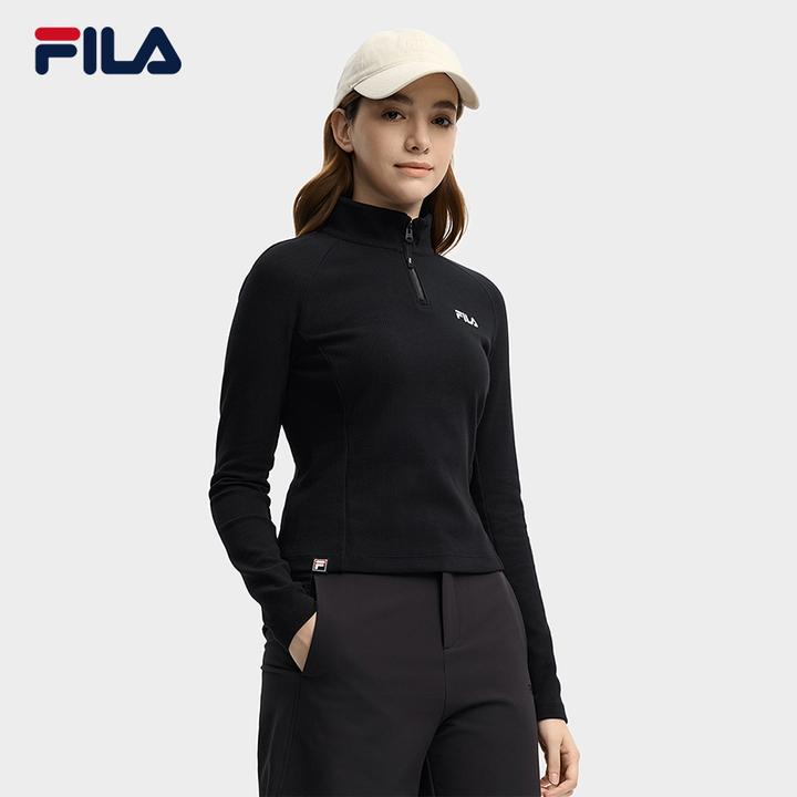 【杨幂同款】Fila/斐乐磨毛保暖女冬季针织半高领长袖衫F11W549216F