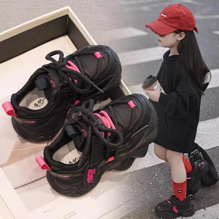 女童运动鞋2024春秋新款时尚老爹鞋中大童休闲鞋男童跑步鞋潮