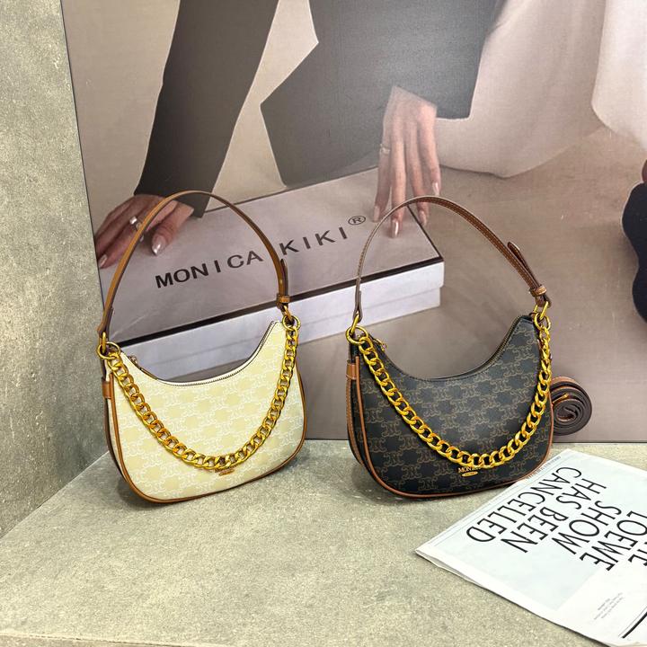 MONICA KIKI/莫妮卡奇奇腋下包斜挎包女款斜挎包洋气百搭月亮包