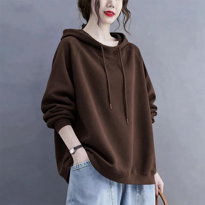 时尚连帽绒衫2025冬季新款设计感长袖上衣双面德绒韩版女款打底衫