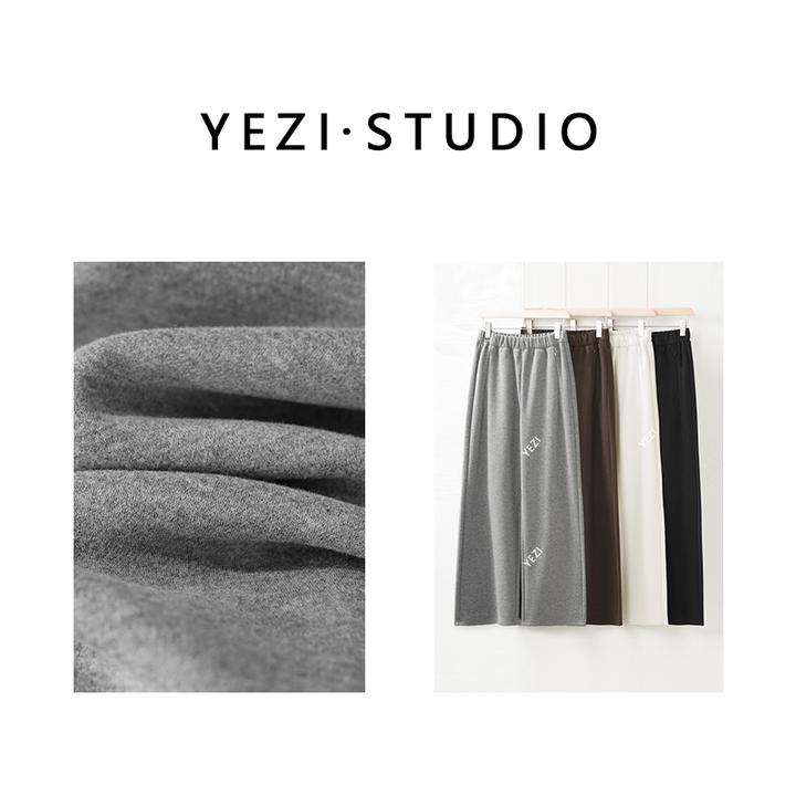 【理想冬裤】秘鲁羊驼绒山羊绒自发热隐形拉链休闲阔腿裤25436006