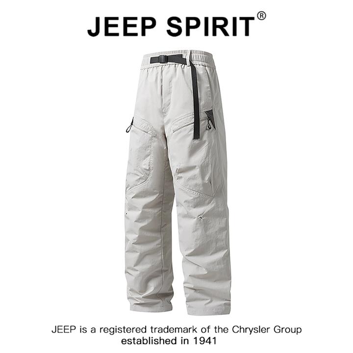 JEEPSPIRIT吉普冬季户外登山羽绒裤男女滑雪裤工装裤男防寒裤子