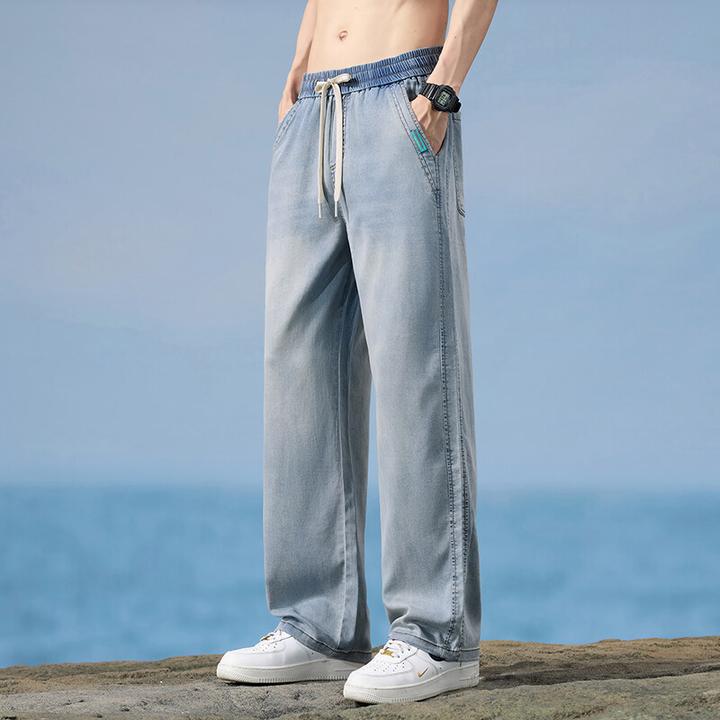 春夏冰爽天丝莱赛尔男士商务休闲牛仔裤百搭薄款宽松垂感潮流长裤