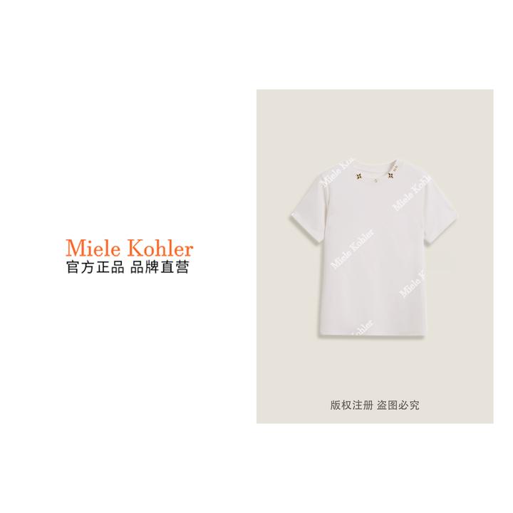 春季新款时尚设计感圆领短袖T恤上衣女款MKKQ88724【澳门小源同款】