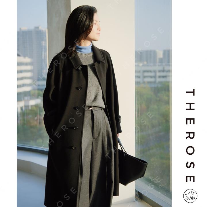 之柔【寒夜围城】秋冬优雅廓形羊绒大衣时尚简约保暖气质长款外套女