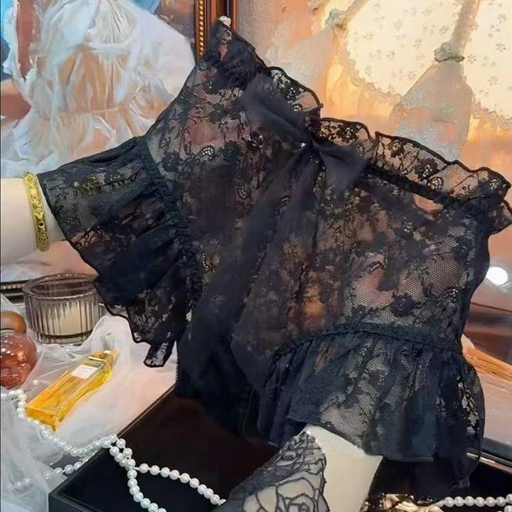 290斤包臀公主风刺绣百搭性感镂空森系女三角棉裆内裤蕾丝设计师