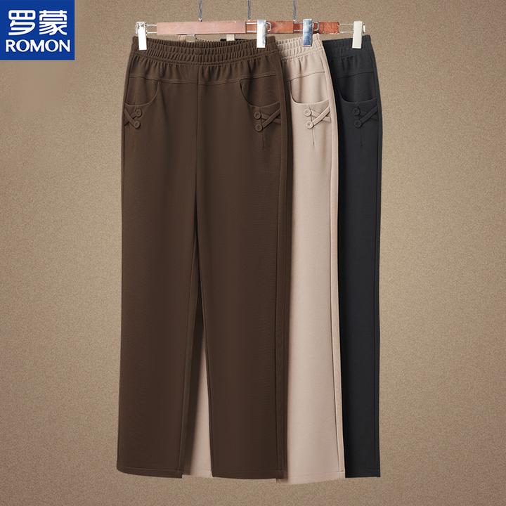 罗蒙2025新款春秋薄款直筒裤中老年女装洋气长裤洋气秋装休闲裤