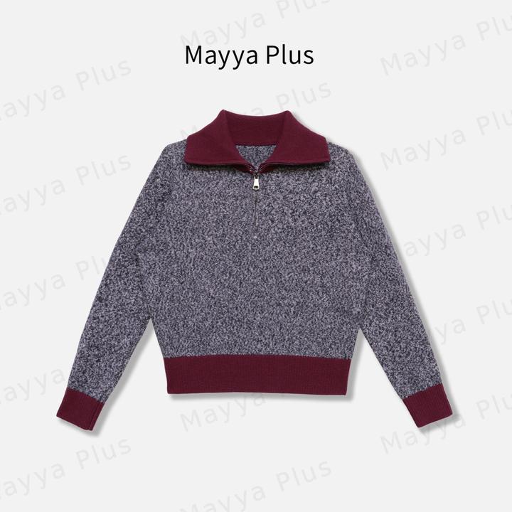【冬讯】Mayya Plus麦芽定制法式气质流光风显瘦针织衫上衣32546526