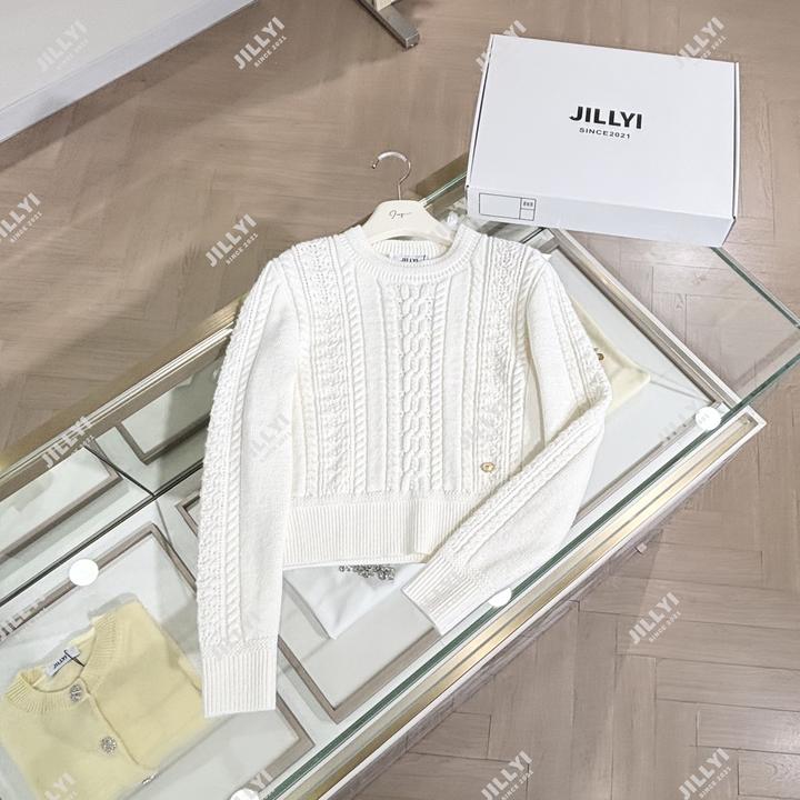 JILLYI南山店【奶油计划】小香风秋冬复古针织圆领长袖通勤宽松型毛