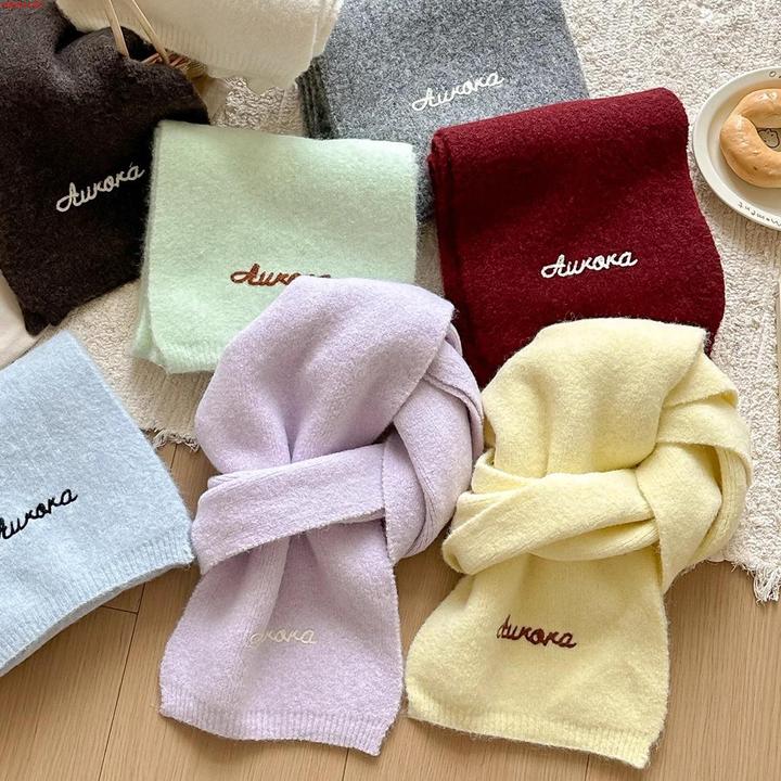 多巴胺羊毛围巾高级感女款2025新款冬加厚针织围脖护颈男情侣款