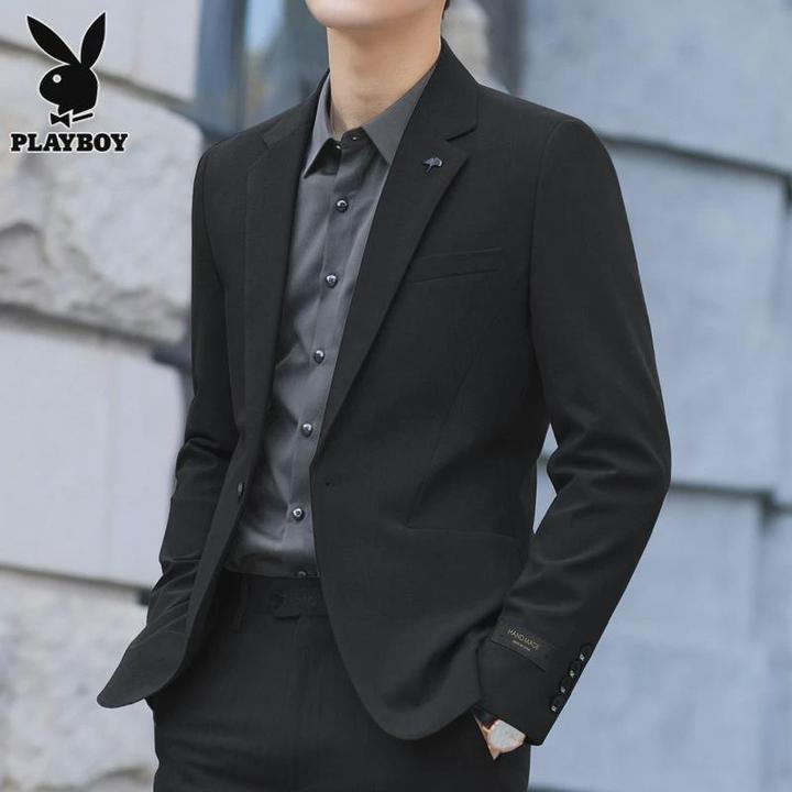花花公子休闲西装男士外套结婚礼服2024秋季新款潮牌西服套装男