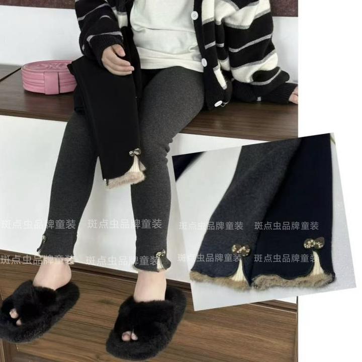 【550-800克绒】女童打底裤秋冬韩版儿童加绒裤子宝宝弹力修身长裤